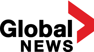 The logo for Global News features bold black text reading "Global NEWS" alongside a distinctive red arrow pointing to the right, on a transparent background.