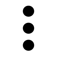 Three black dots are vertically aligned against a white background.