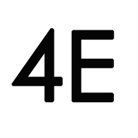 "4E" in bold, black text is centered against a plain, white background.