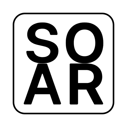 the letters S, O, A, R inside a rounded square