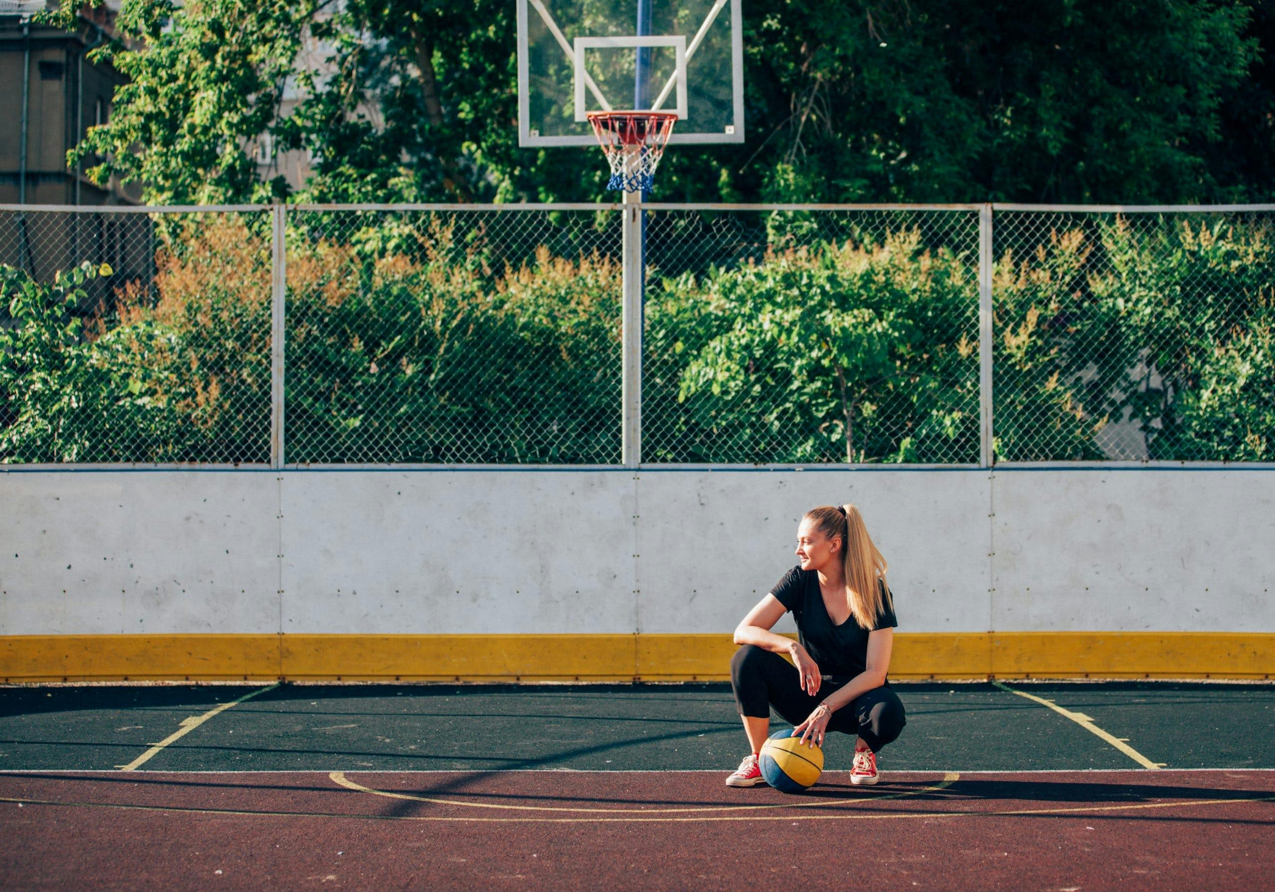 woman in a basketball court