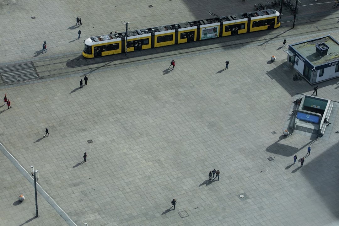 people near a train track