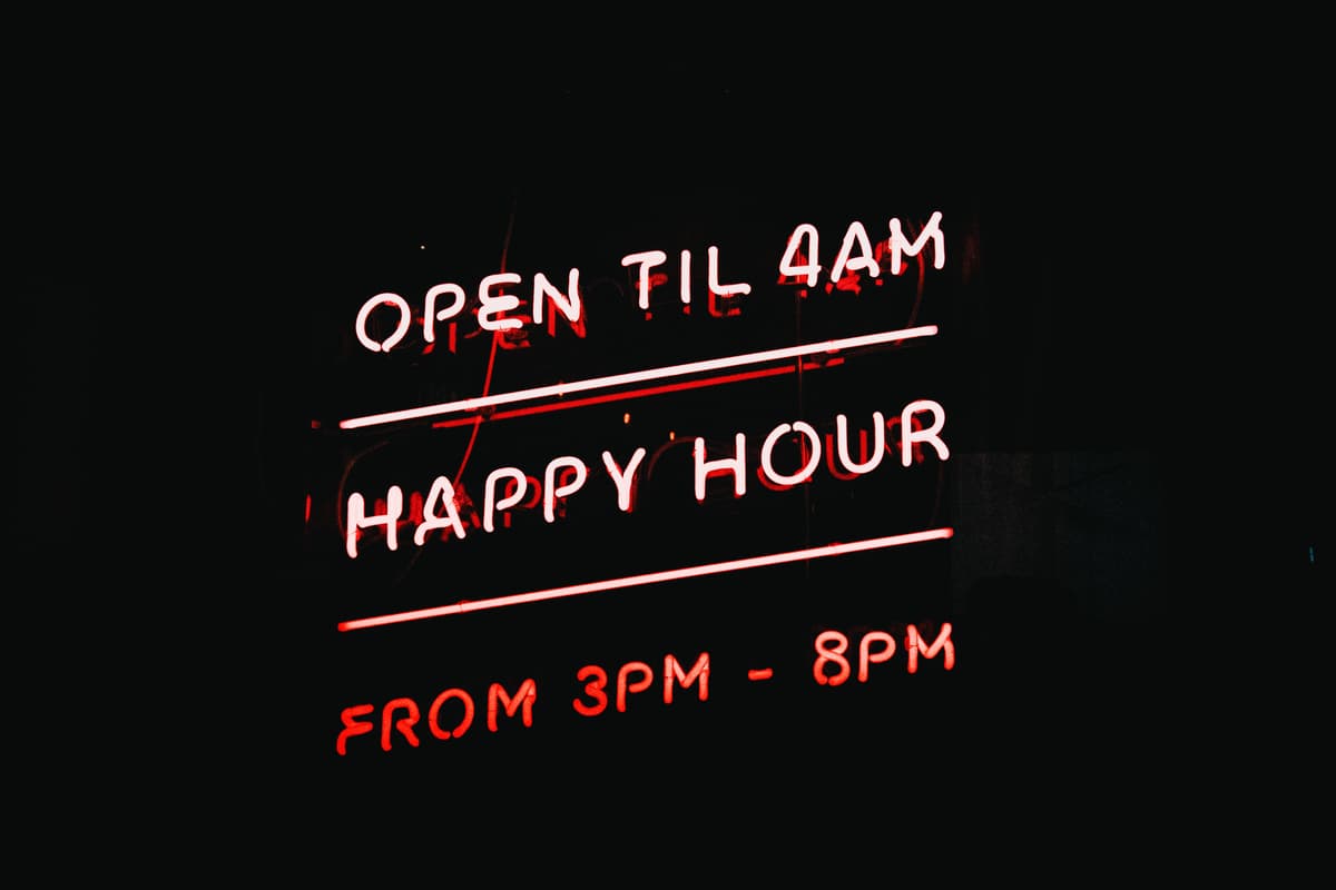 happy hour signage